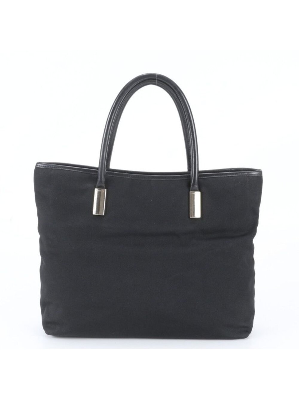 Gucci Leather Nylon Tote Bag Shoulder Hand Black